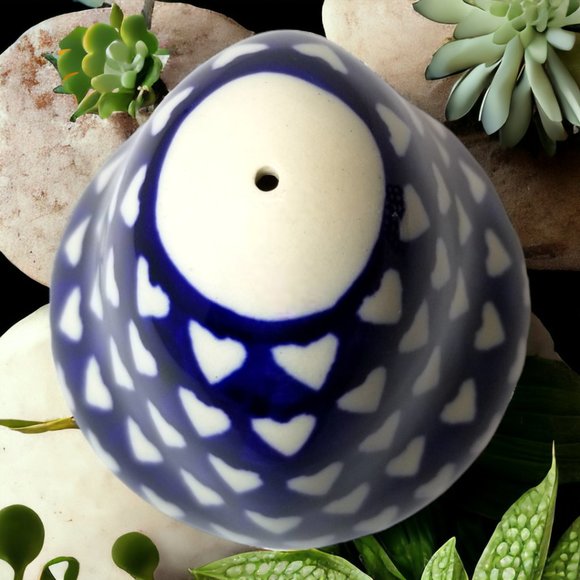 Cobalt Blue 3-Pcs Salt and Pepper Set Love Is All Around by Polish Pottery - Picture 7 of 11